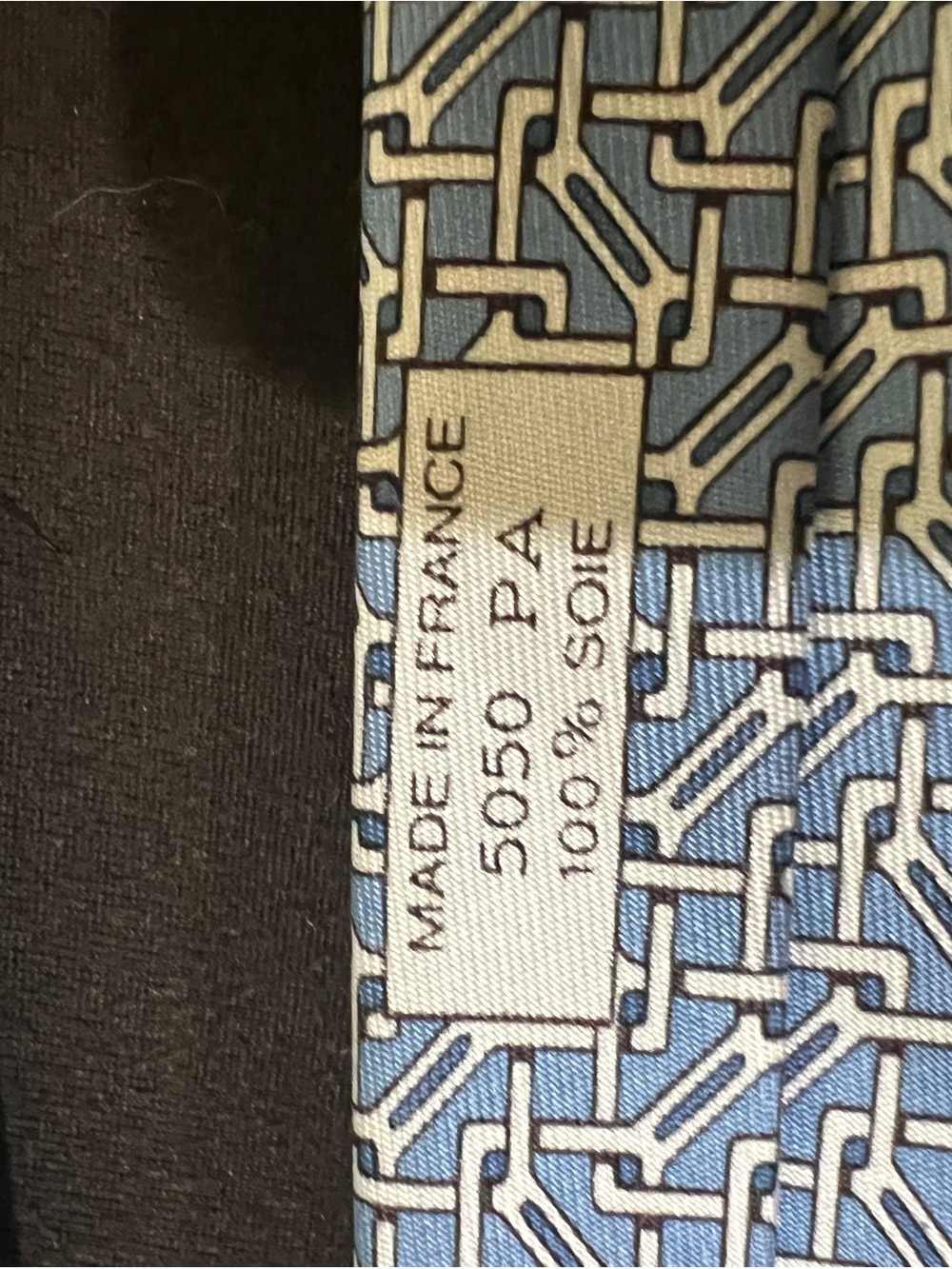 Hermes Light Blue Silk Tie - Picture 4 of 4